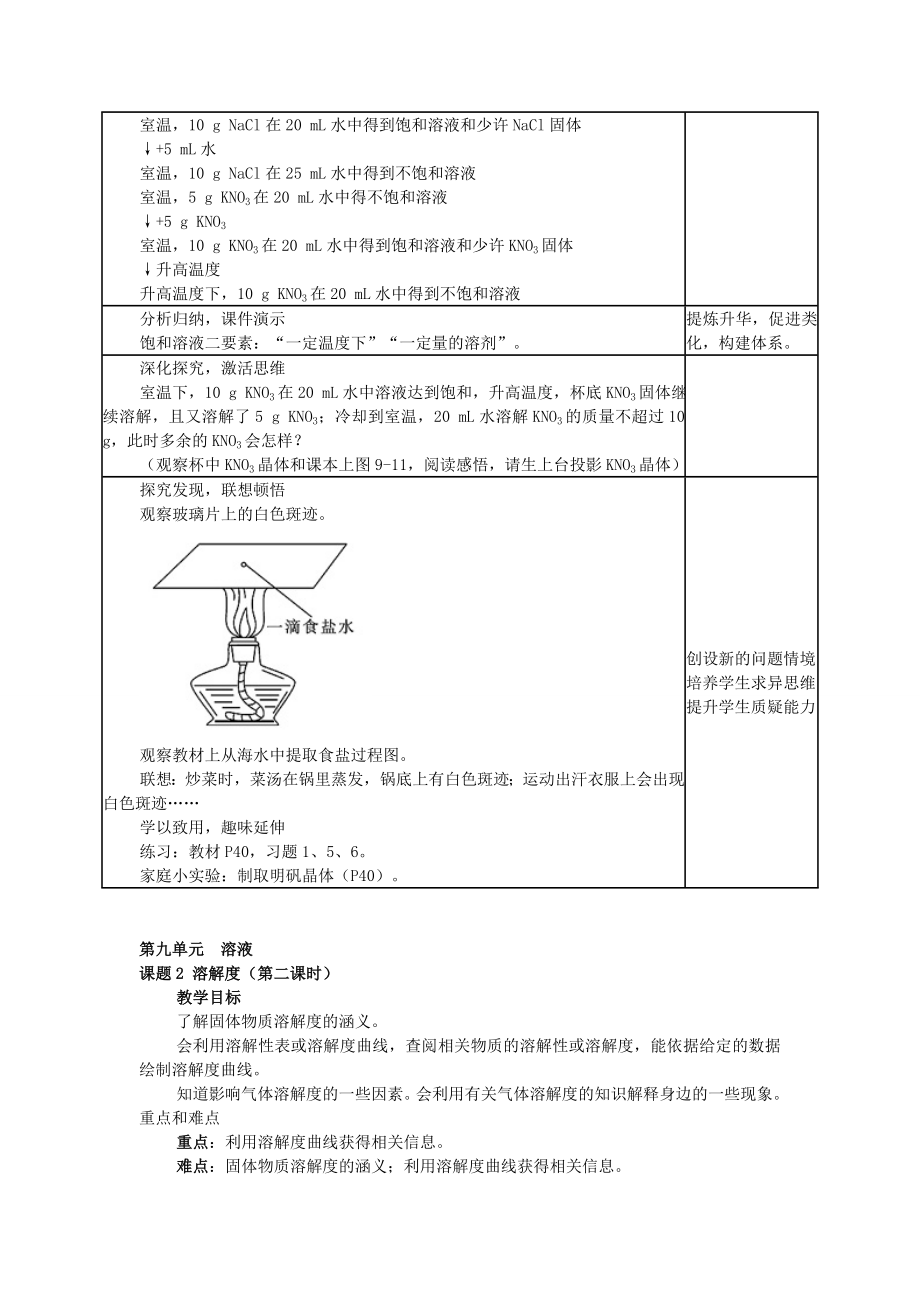 山东省郯城实验中学202x202x九年级化学下册第九单元《课题2溶解度》教案（新版）新人教版.doc