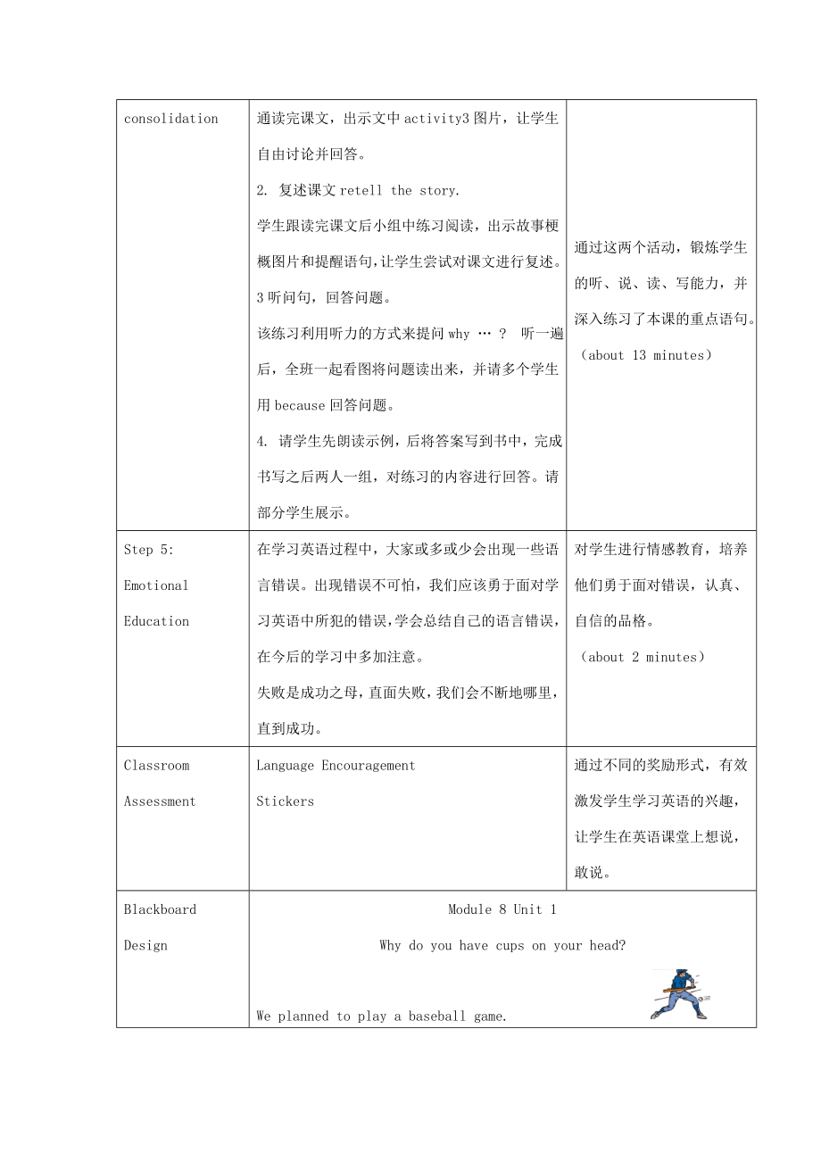 春六年级英语下册Module8Unit1Whydoyouhavecupsonyourheads教案设计外研版（三起）外研版小学六年级下册英语教案.doc