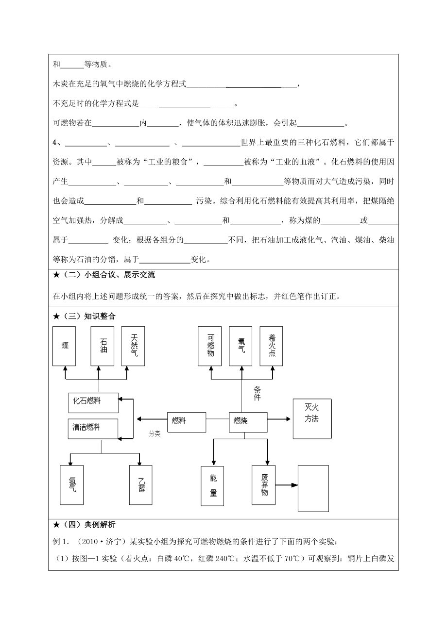 山东省郯城三中202x年秋九年级化学上册《燃料及其利用》教案1新人教版.doc