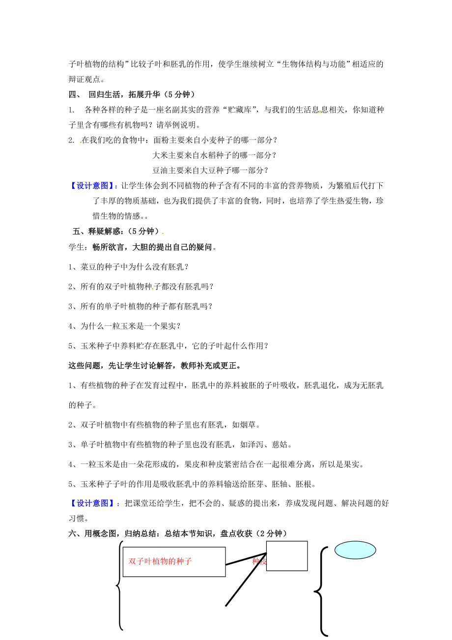 山东省枣庄市峄城区吴林街道中学八年级生物上册《果实和种子的形成》教案新人教版.doc