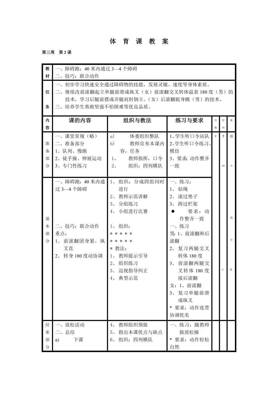 小学六年级下册体育教案人教版.doc