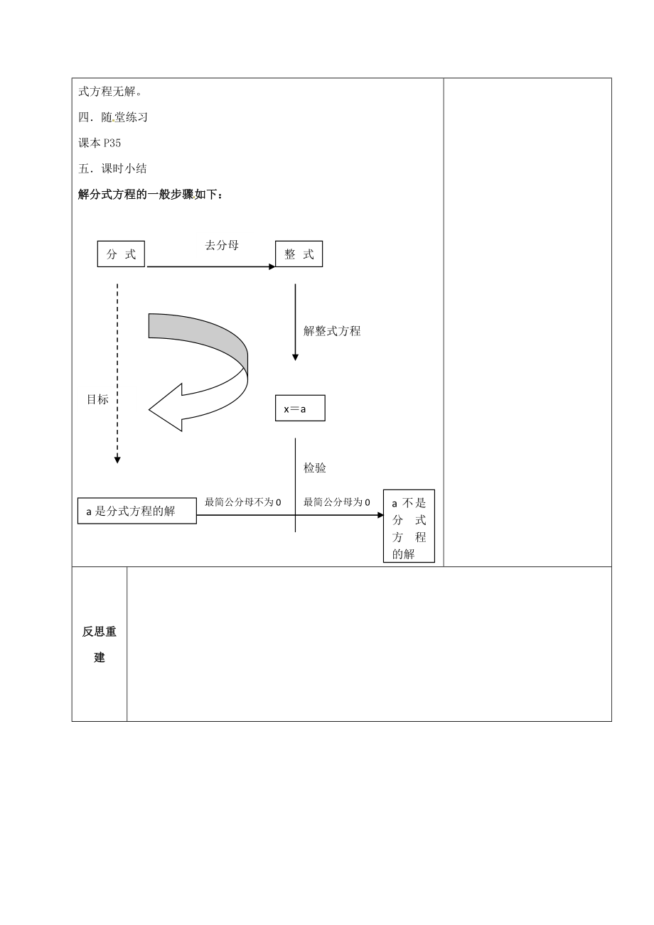 山东省淄博市沂源县鲁村镇八年级数学上册第二章《分式与分式方程》分式方程（3）教案鲁教版五四制.doc