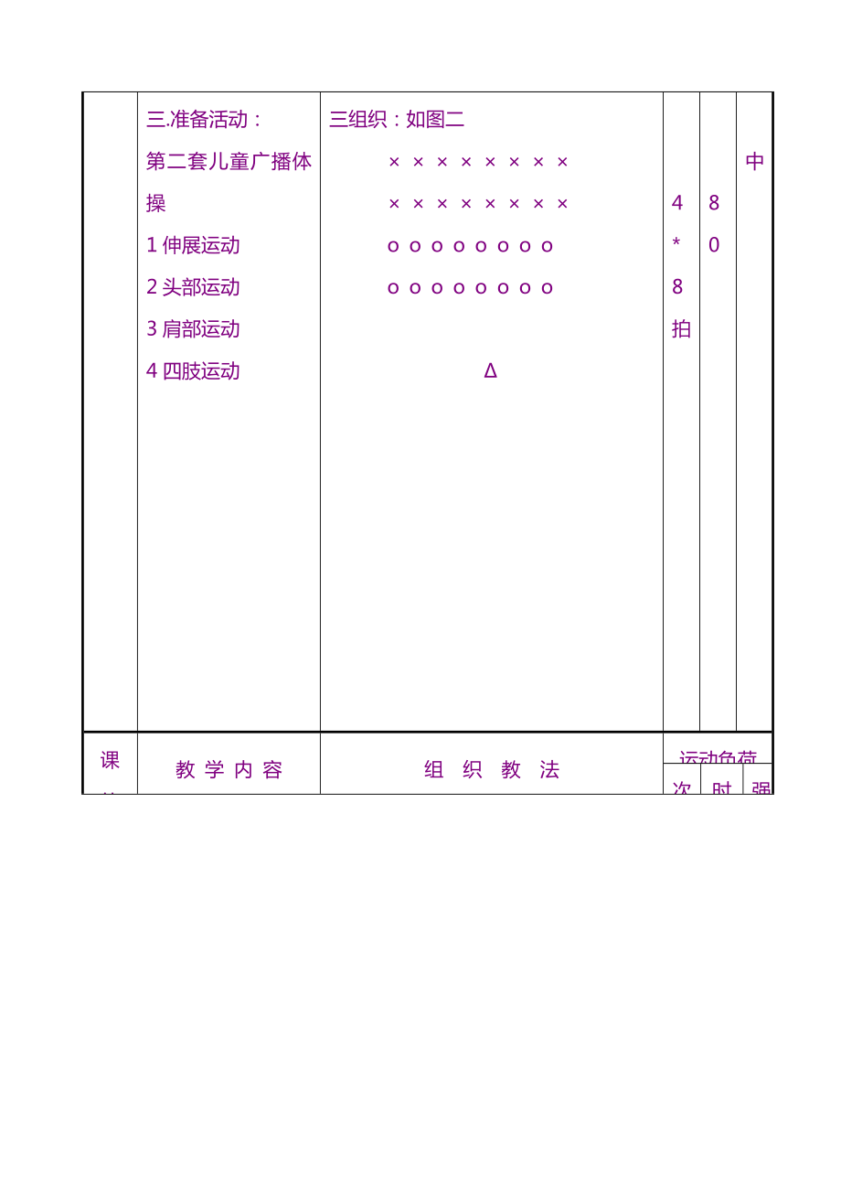 小学体育小学四年级体育教案第二学期.doc