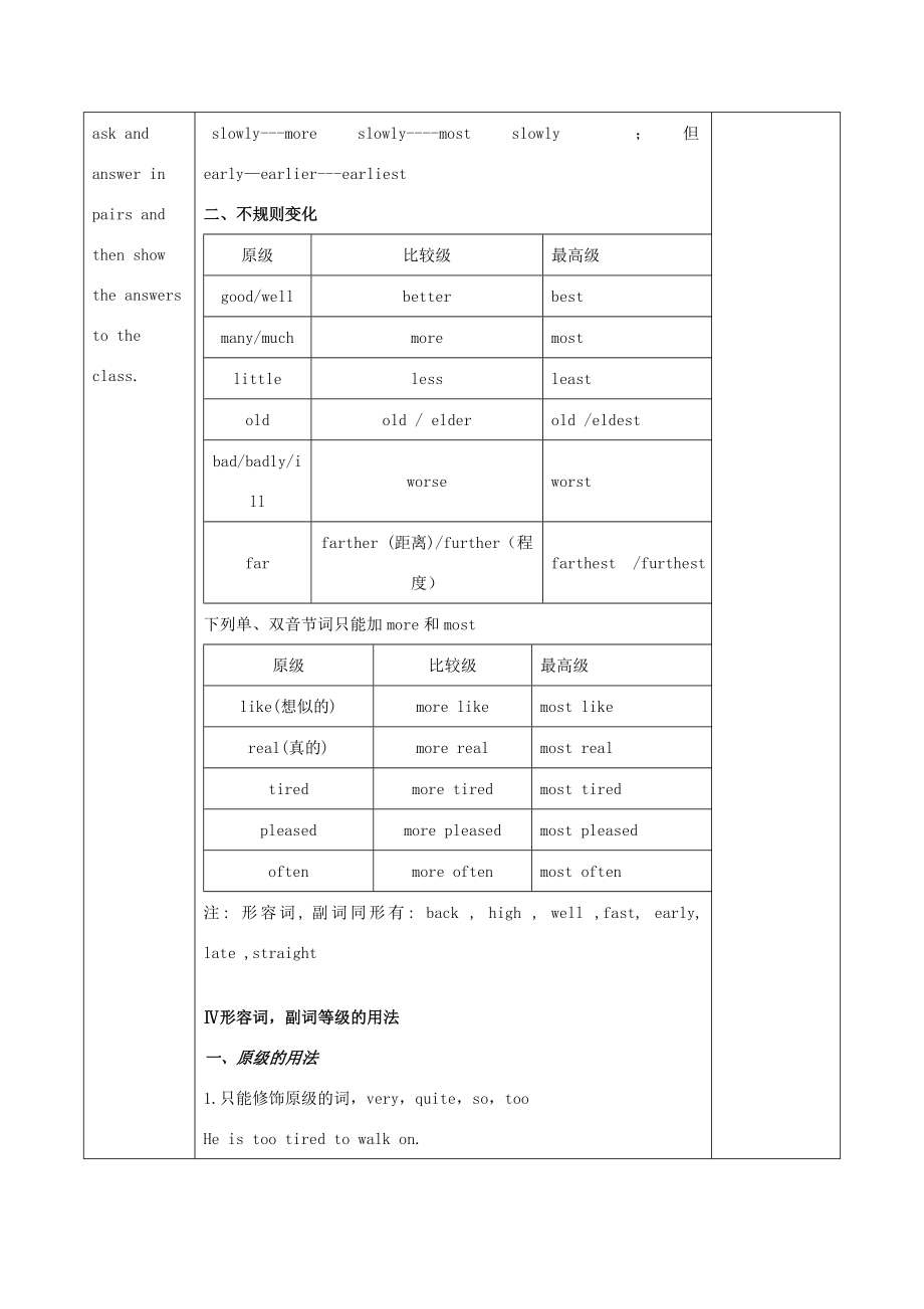 山东省高唐县实验中学九年级英语全册形容词复习教案2人教新目标版.doc