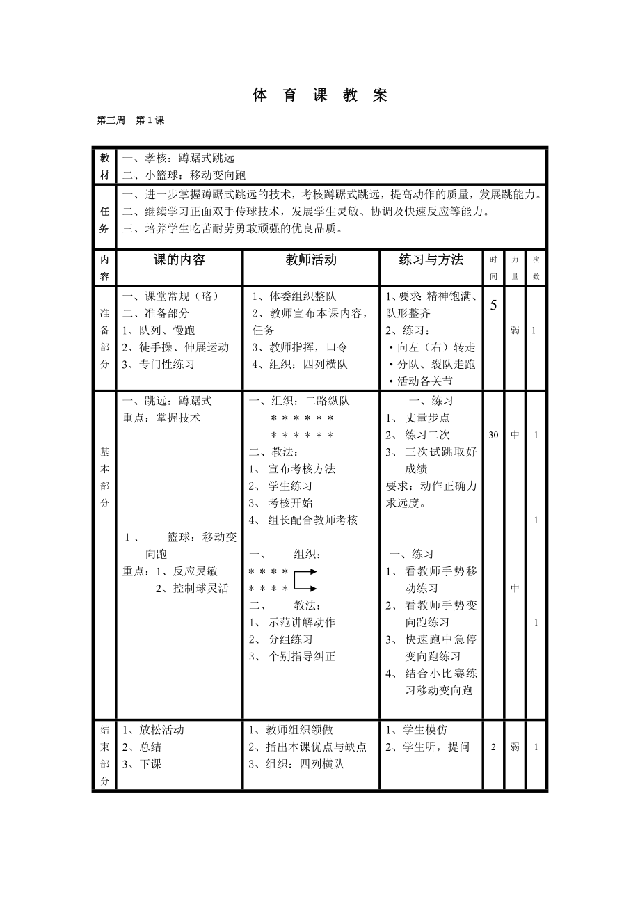 小学五年级上册体育教案(2).doc