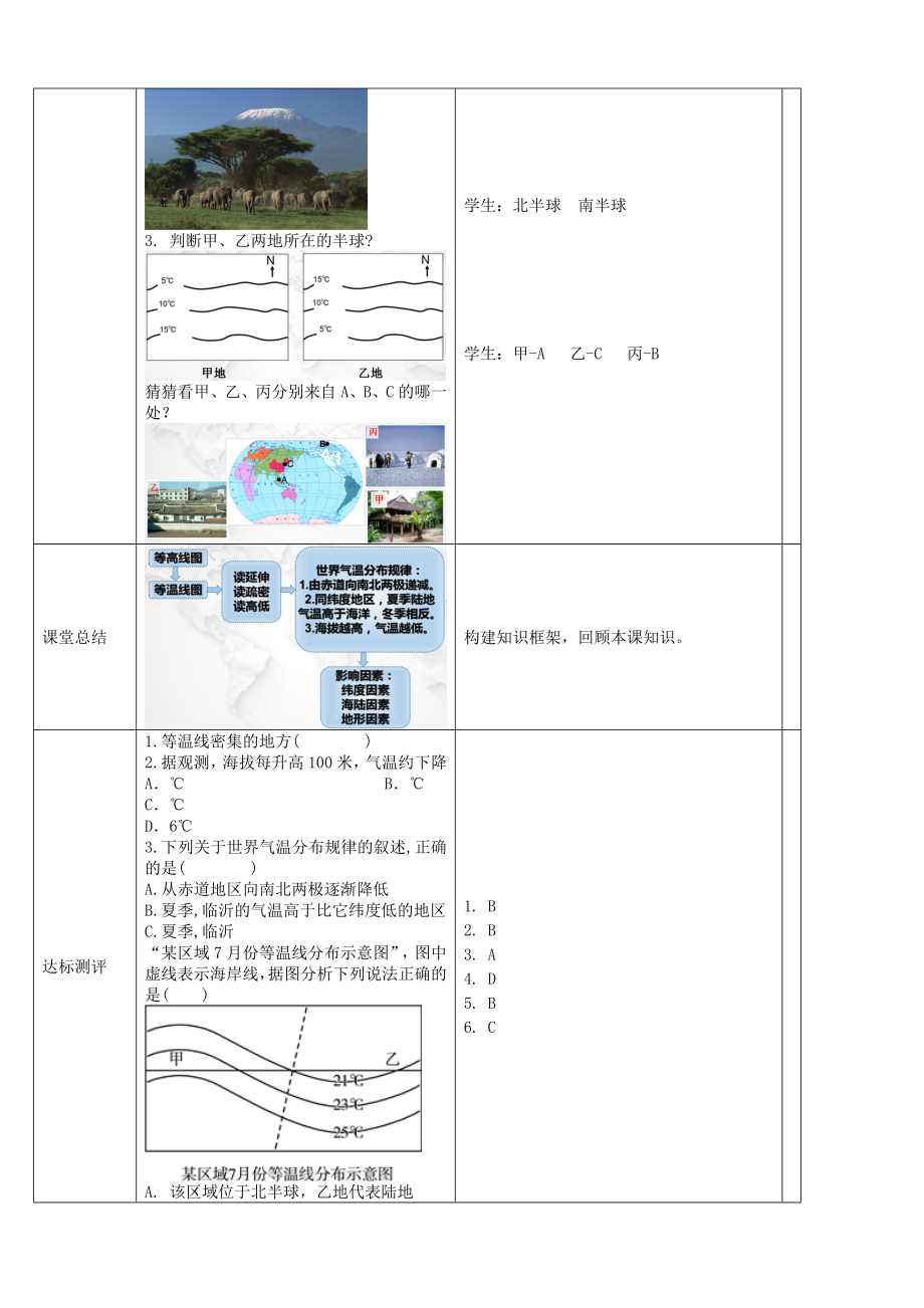 最新七年级地理上册第三章第二节气温的变化与分布（第2课时）教案（新版）新人教版.doc