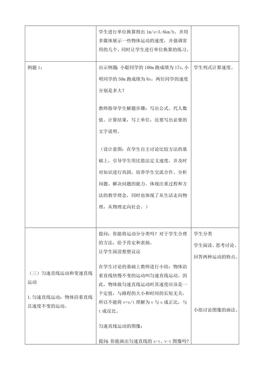 山东省枣庄市第四十二中学八年级物理013运动的快慢教案人教新课标版.doc