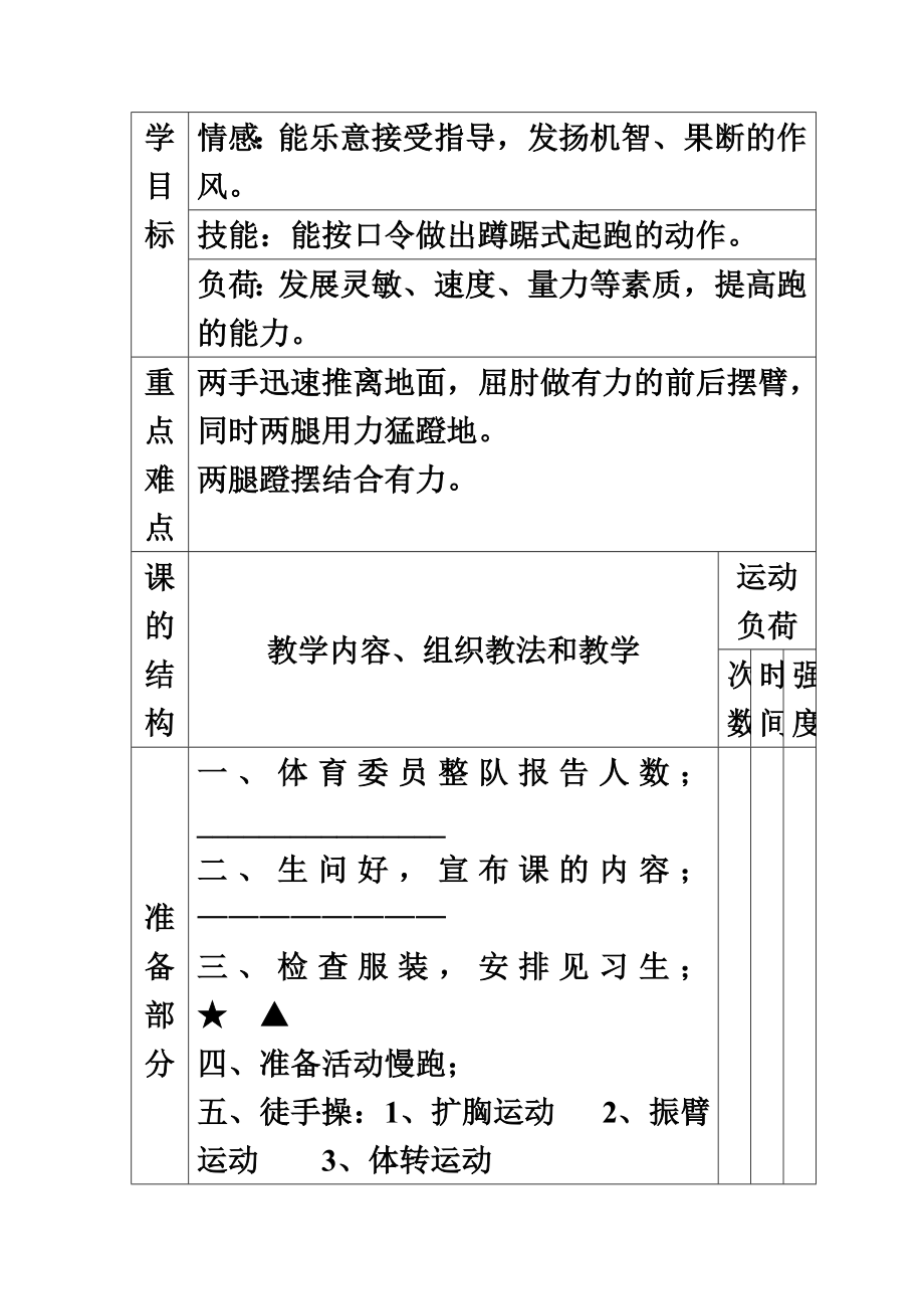 小学五年级体育课教案全集整套.doc