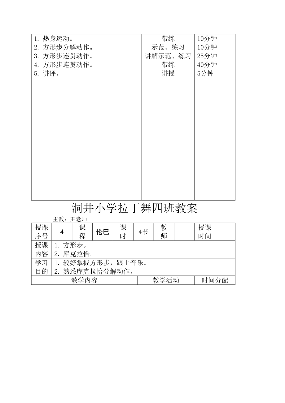 拉丁舞初级教案(4).doc