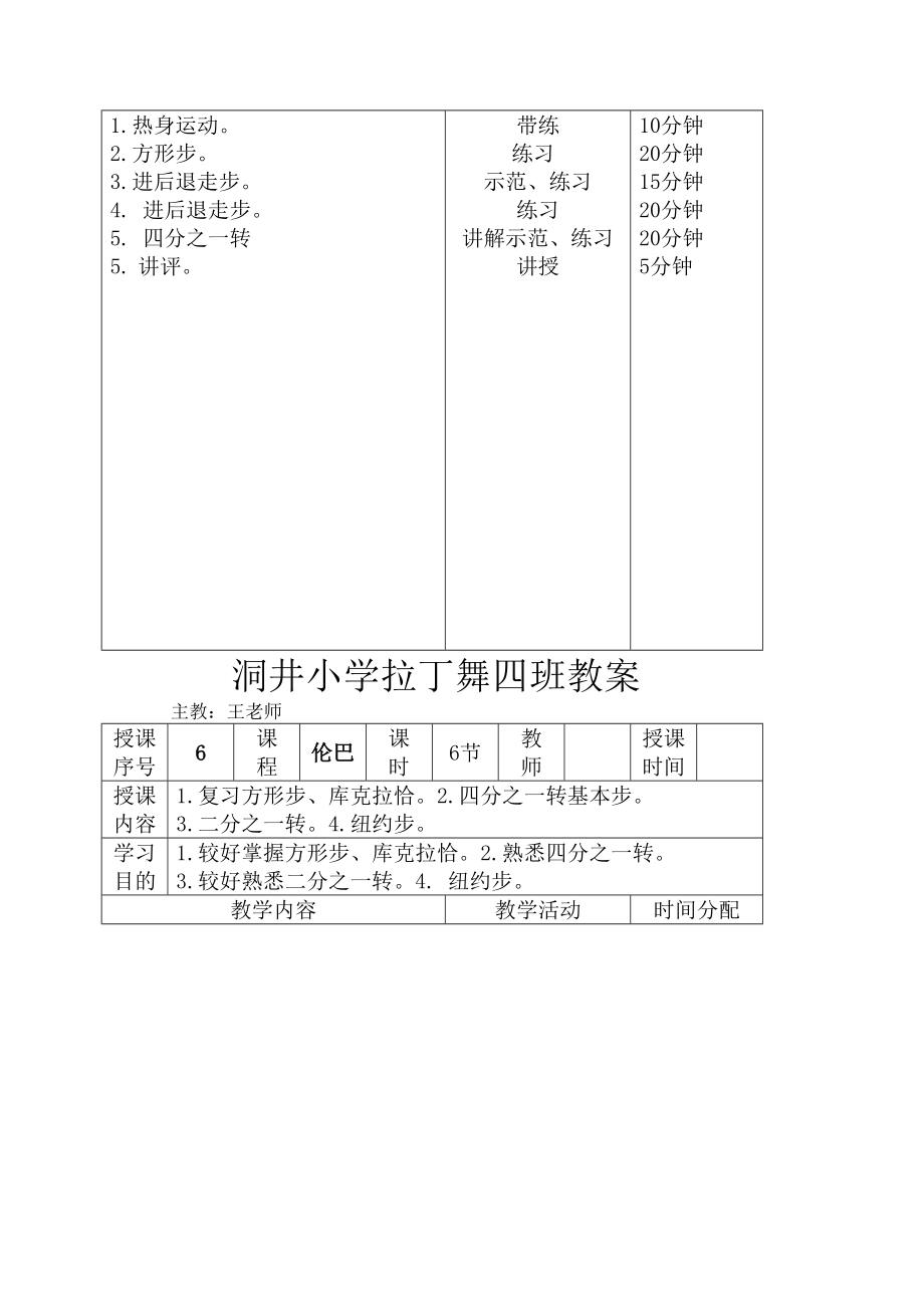 拉丁舞初级教案(4).doc