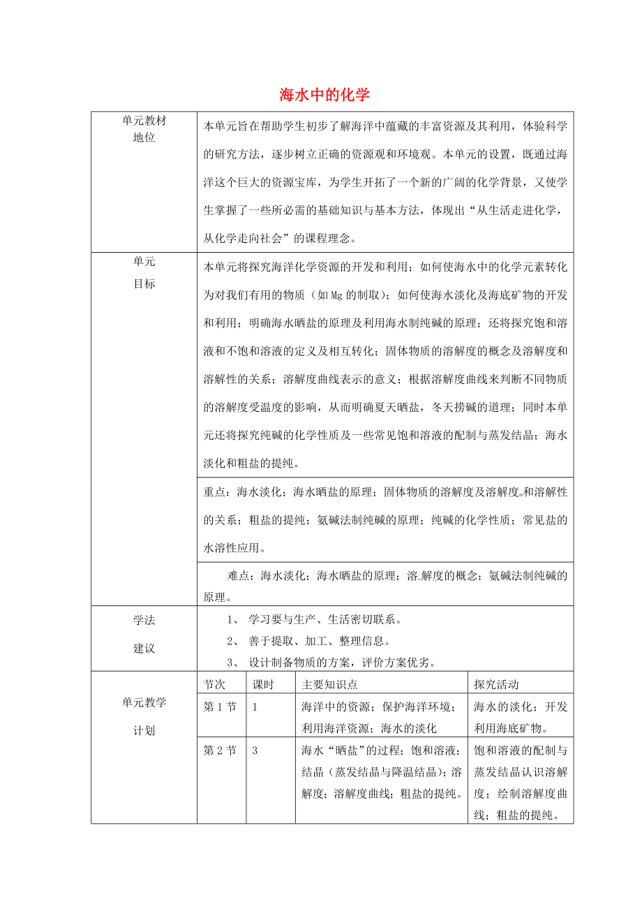 山东省莱州市沙河镇九年级化学全册第三单元海水中的化学第三节海水“制碱”教案2鲁教版五四制鲁教版五四制初中九年级全册化学教案.doc