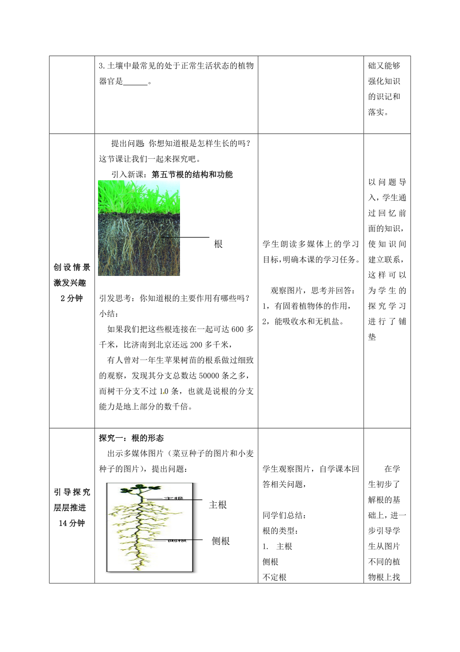 山东省滕州市大坞镇大坞中学八年级生物上册4.1.5根的结构和功能教案济南版.doc