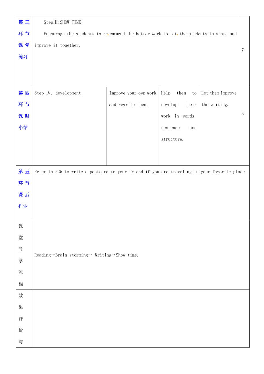 广东省深圳市宝安区上寮学校七年级英语下册《Unit2Franceiscalling》Writing教案牛津版.doc