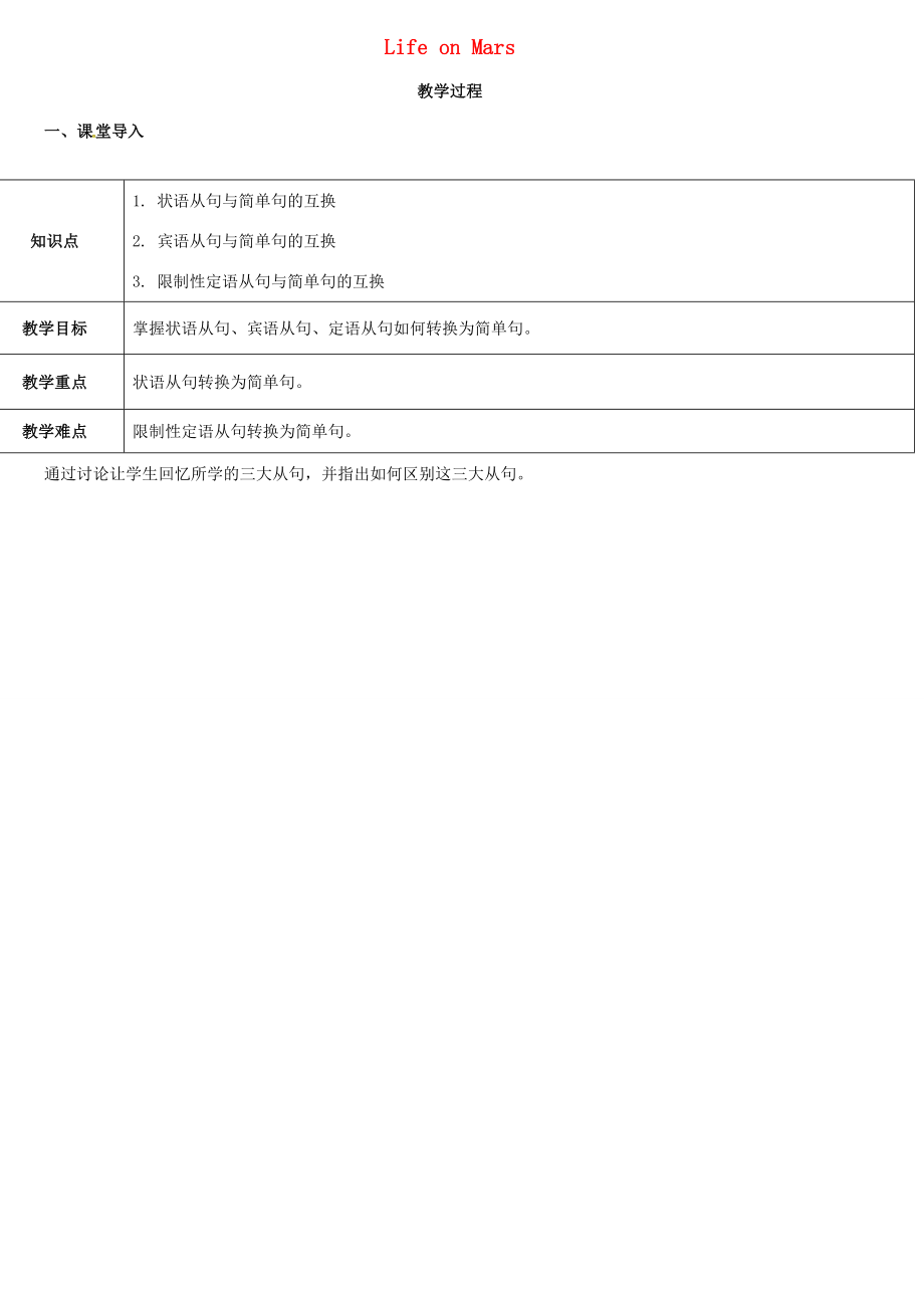 天津学大教育信息咨询有限公司九年级英语下册Unit4LifeonMars语法教案（新版）牛津版（新版）牛津版初中九年级下册英语教案.doc