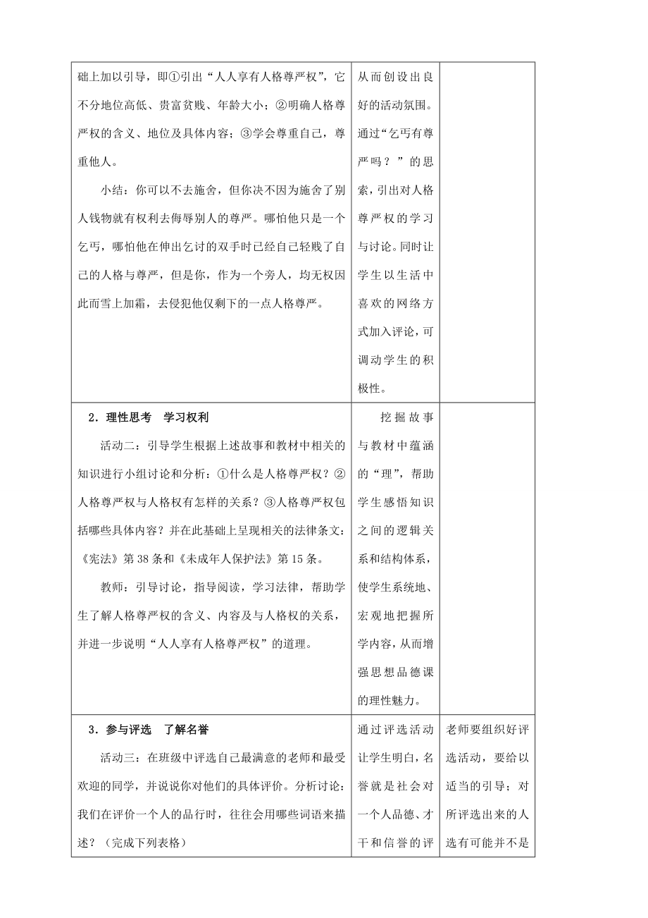 新疆石河子市第八中学八年级政治下册《维护我们的人格尊严》教案新人教版.doc