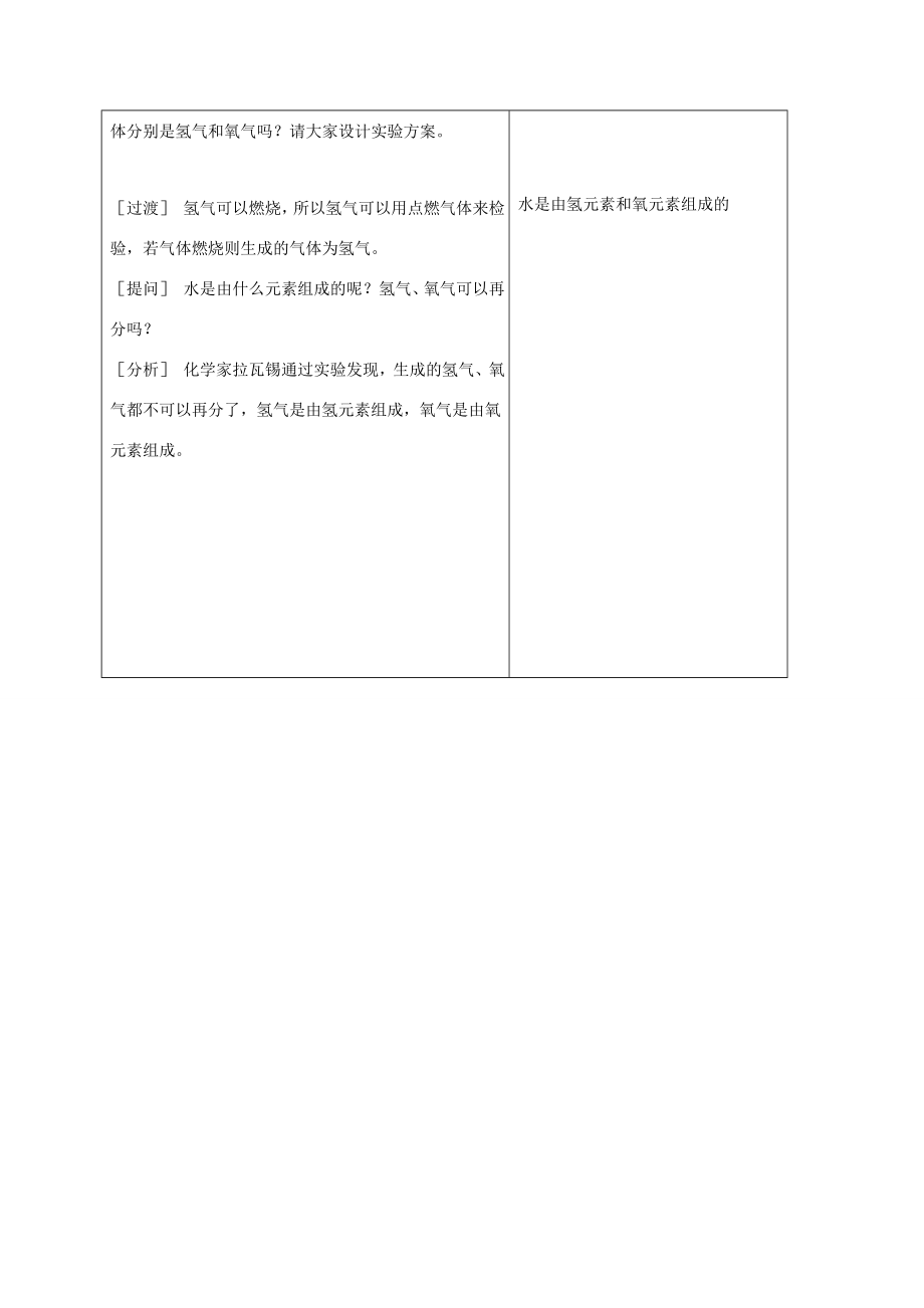 山东省郯城县红花镇九年级化学上册4.3水的组成教案（新版）新人教版（新版）新人教版初中九年级上册化学教案.doc