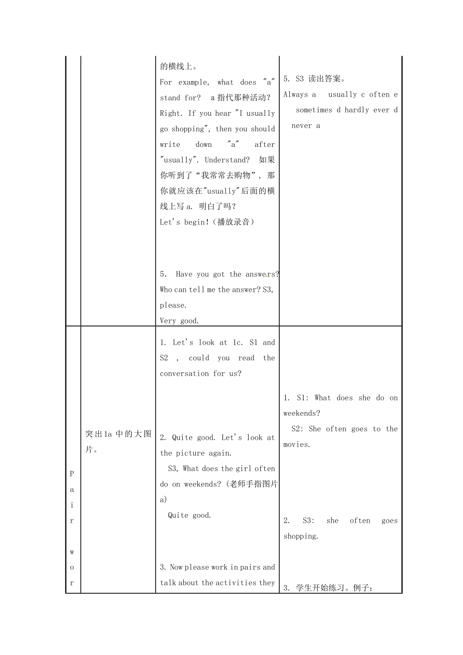 广东省汕头市铜盂中学八年级英语上册《Unit1Howoftendoyourcise》第一课时教案人教新目标版.doc