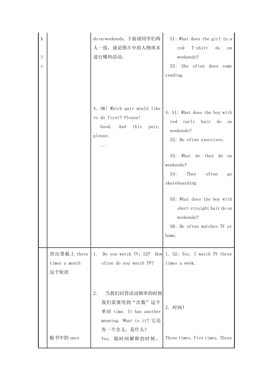 广东省汕头市铜盂中学八年级英语上册《Unit1Howoftendoyourcise》第一课时教案人教新目标版.doc