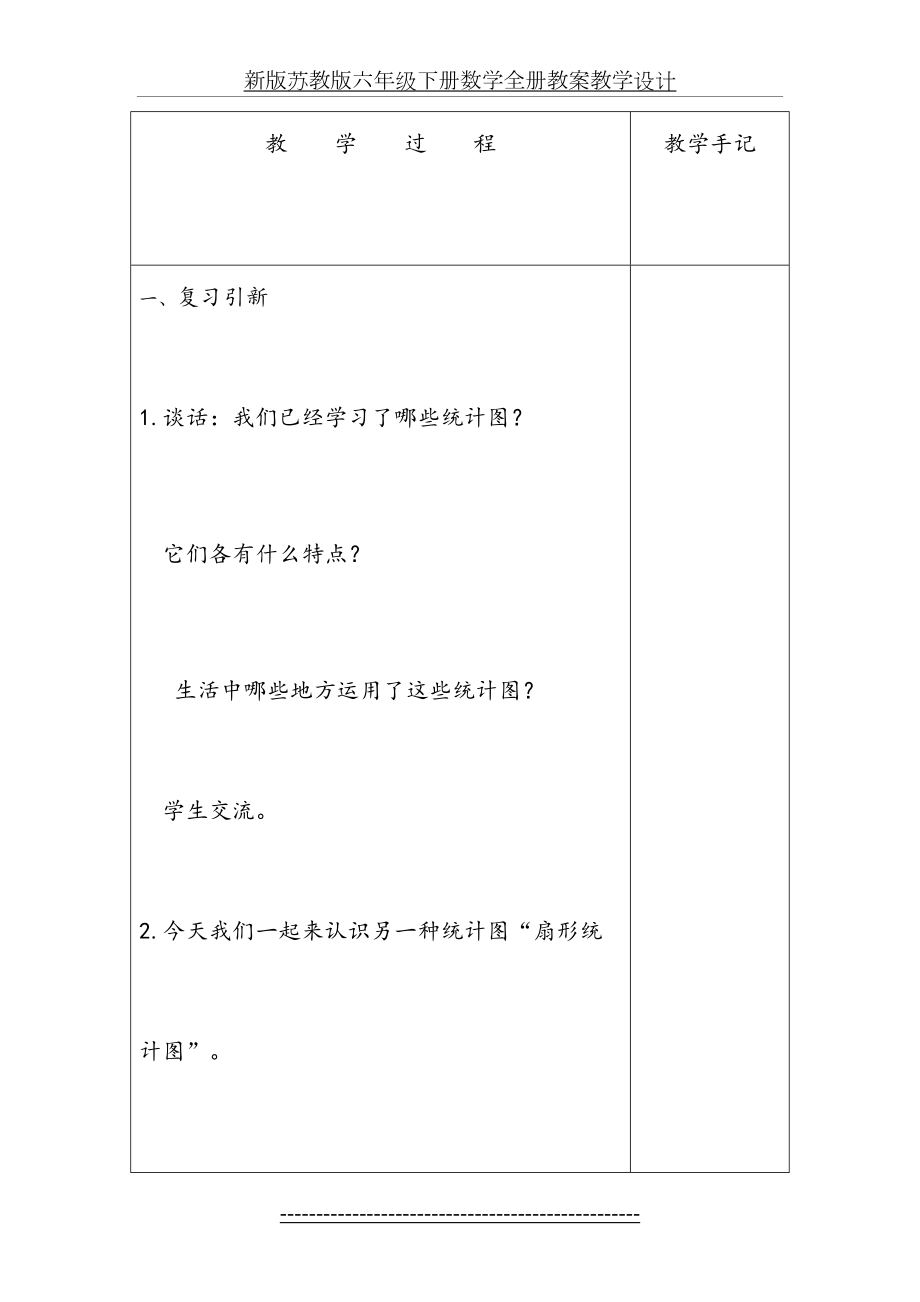 新版苏教版六年级下册数学全册教案教学设计.doc