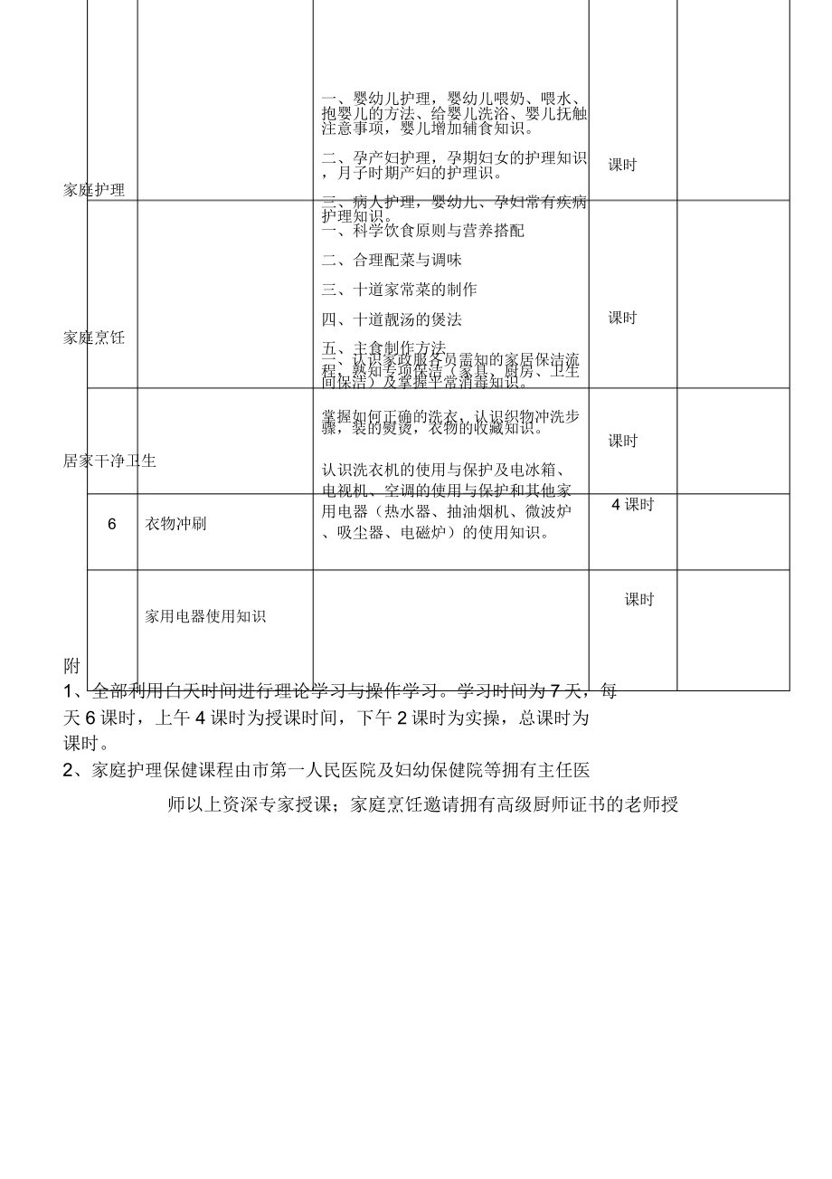 家政服务员培训教学计划.doc