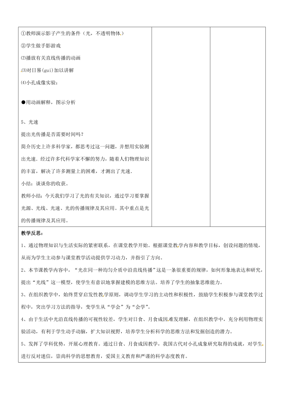 山东省郯城县第三初级中学八年级物理上册《光的反射(一)》教案新人教版.doc