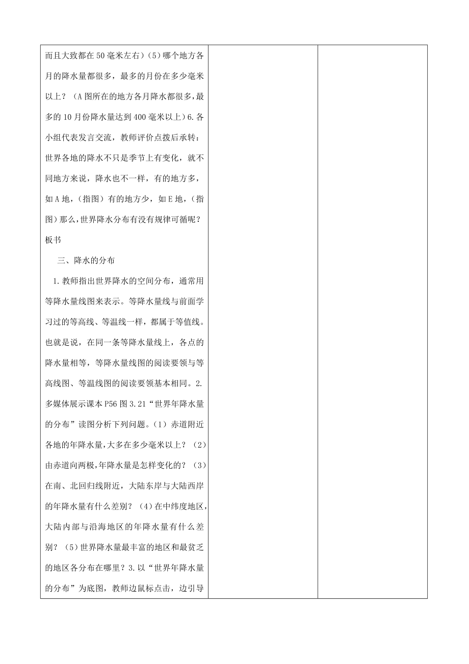 山东省郯城县202x年秋七年级地理上册《降水和降水的分布》教案1新人教版.doc