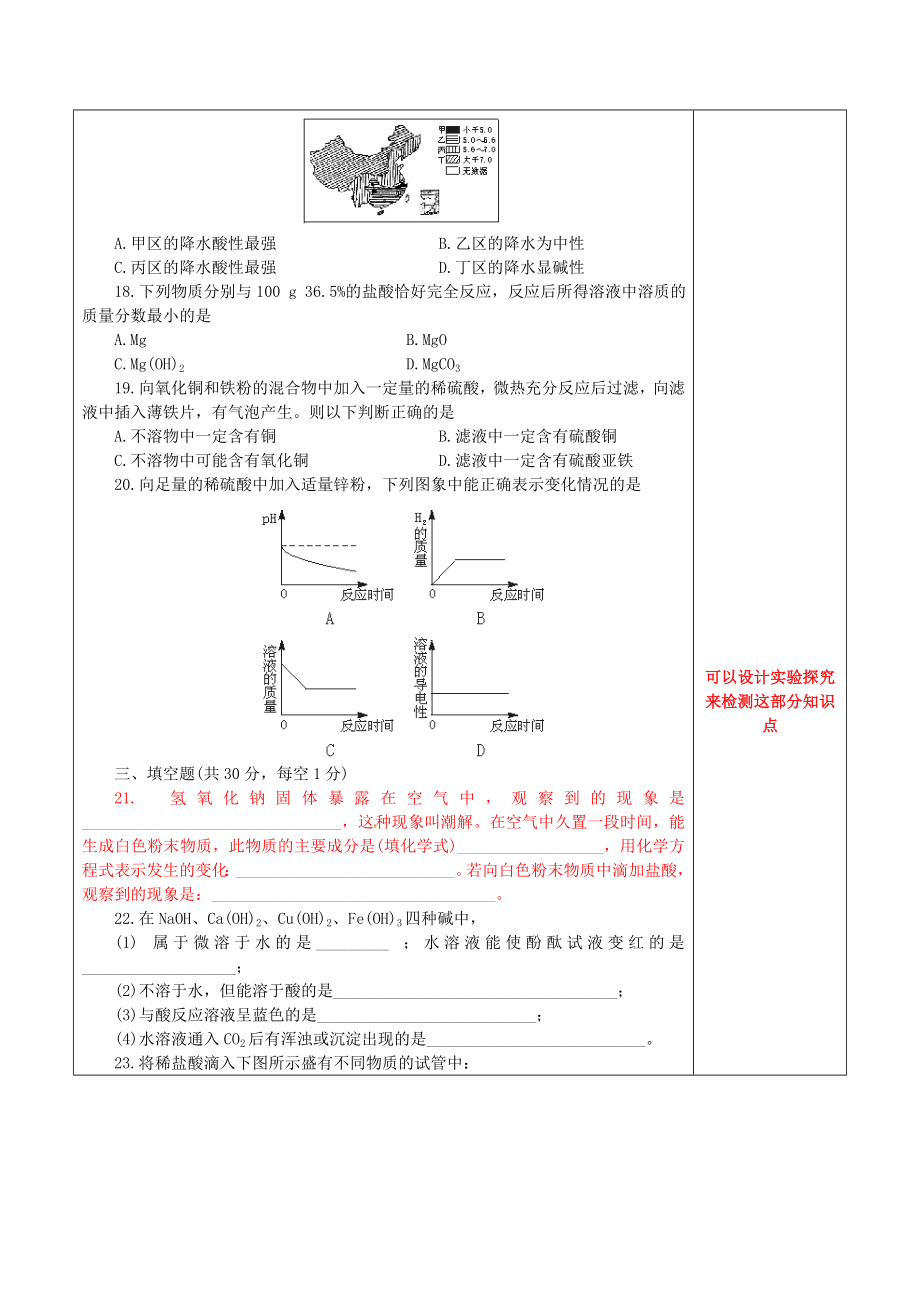 山东省龙口市南山双语学校九年级化学全册第一单元复习教案鲁教版五四学制.doc