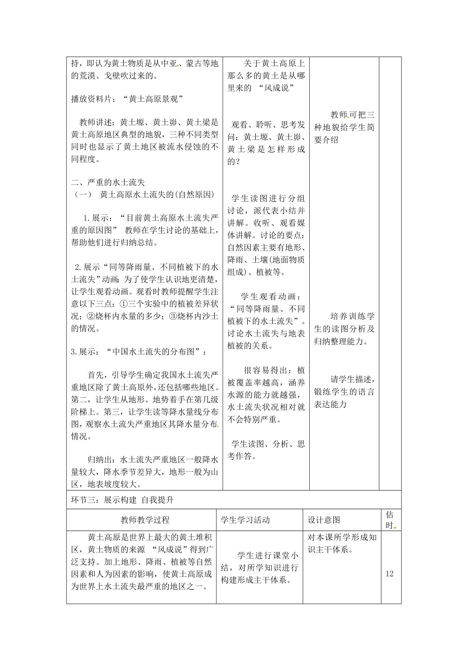 山东省临沭县第三初级中学八年级地理下册《8.1沟壑纵横的特殊地形区－黄土高原》教案新人教版.doc