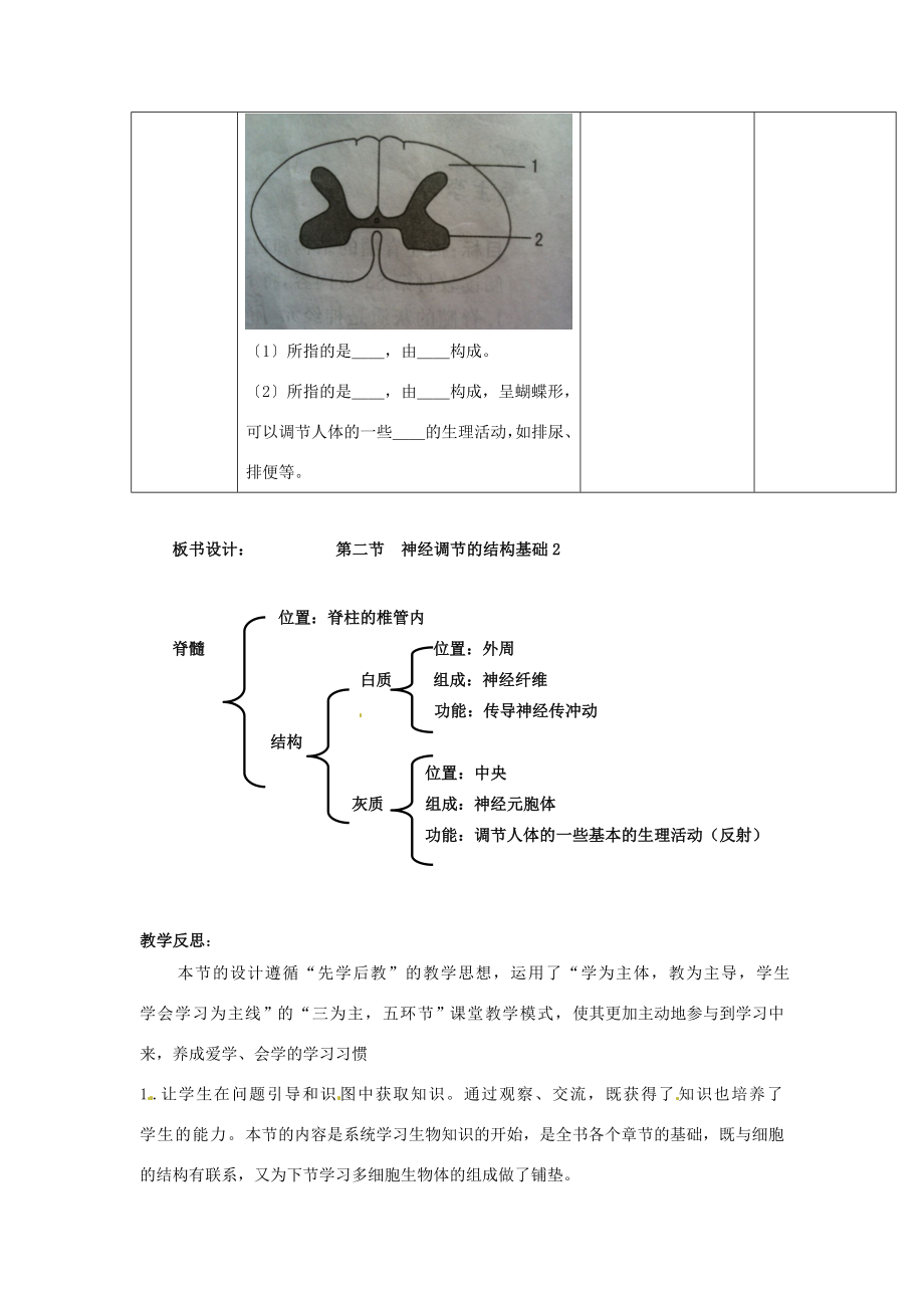 山东省枣庄四中七年级生物下册《神经调节的结构基础》教案2新人教版.doc