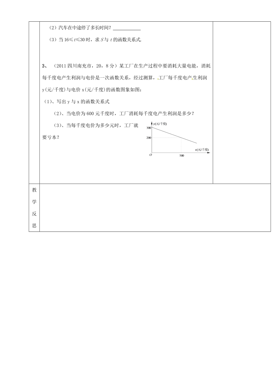 湖南省茶陵县八年级数学《一次函数》教案（2）人教新课标版.doc