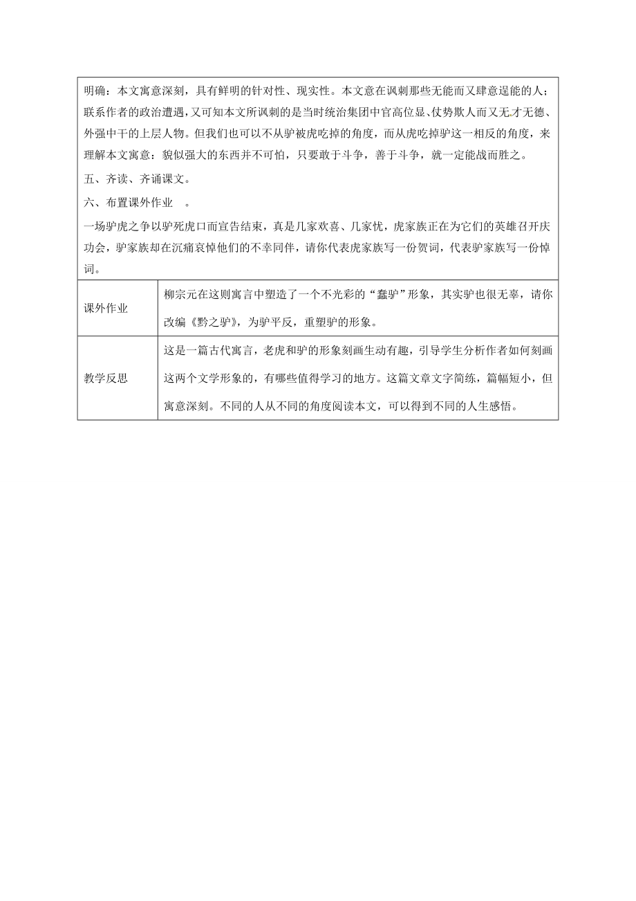 江苏省连云港市灌云县四队中学七年级语文下册《黔之驴》教案新人教版.doc