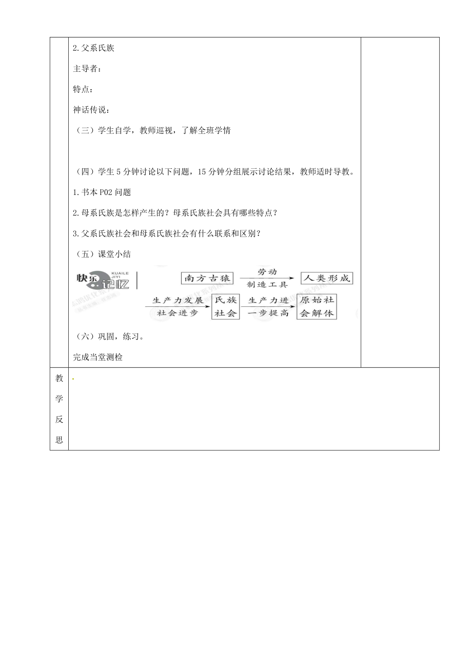 湖南省茶陵县九年级历史上册《第1课史前时期的人类》教案人教新课标版.doc