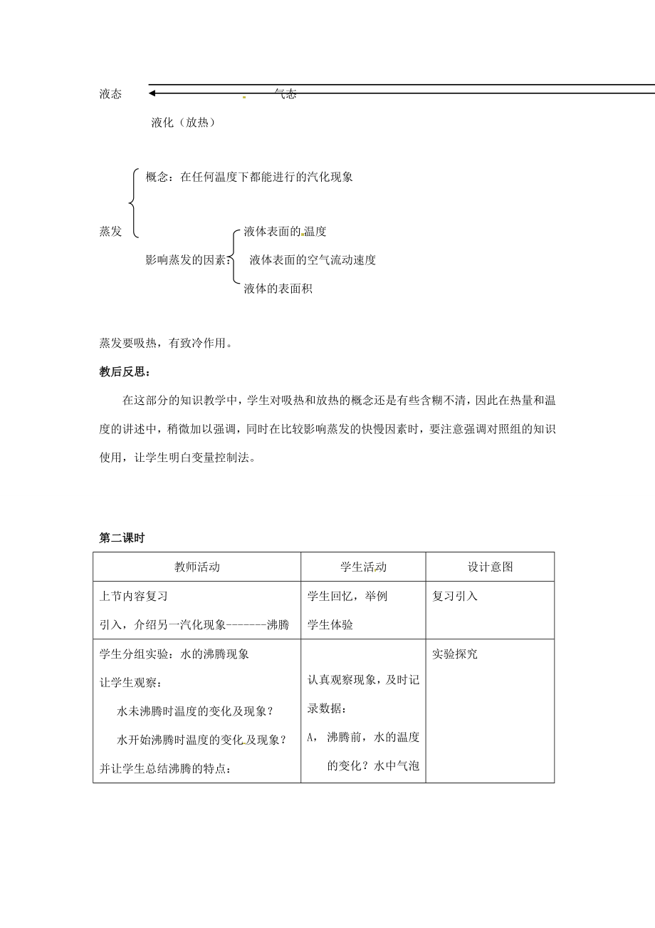 物理人教新课标八年级上汽化和液化（教案）2.doc