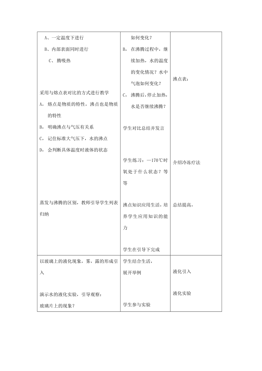 物理人教新课标八年级上汽化和液化（教案）2.doc