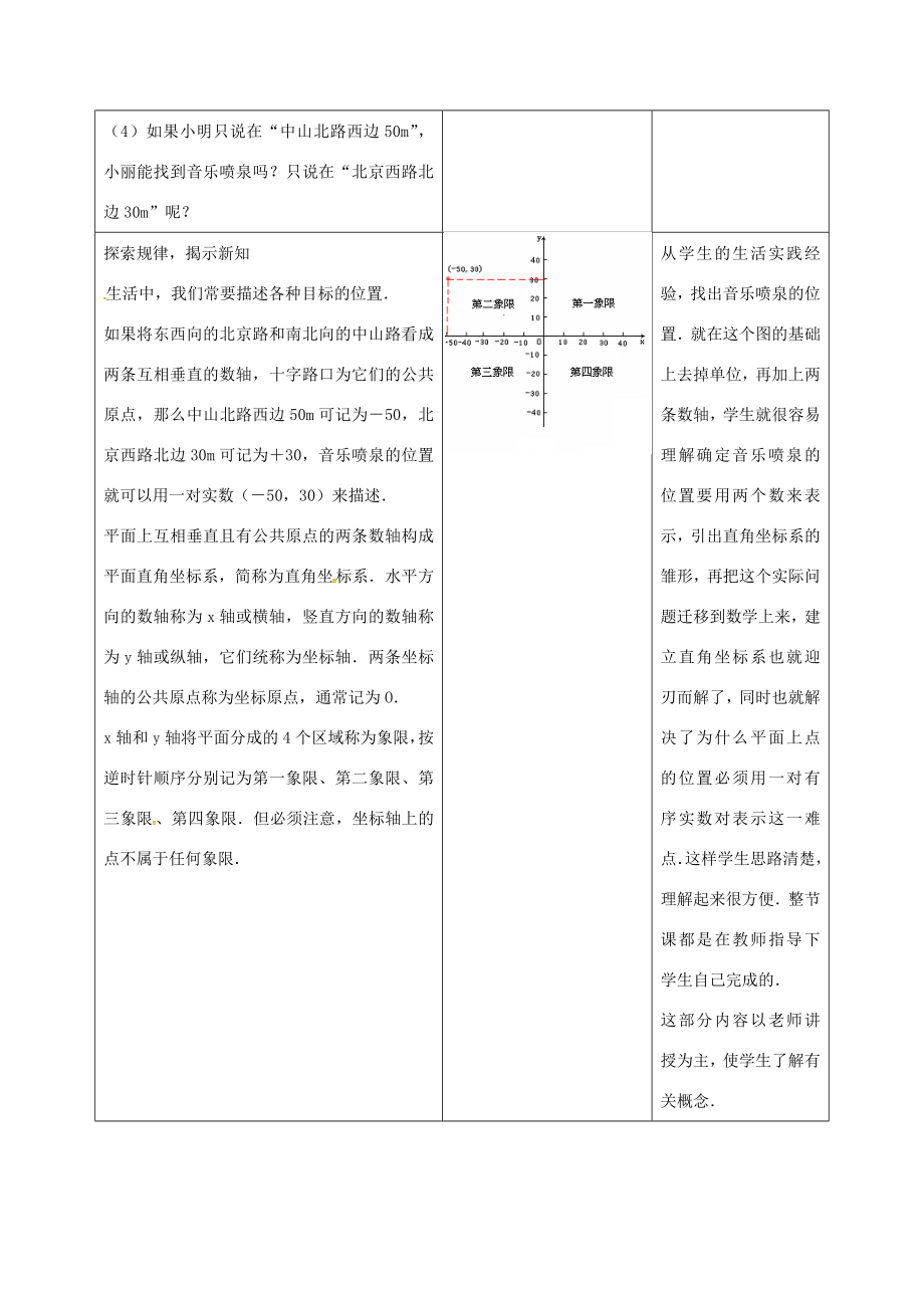 江苏省连云港市新浦区八年级数学上册5.2平面直角坐标系（1）教案（新版）苏科版（新版）苏科版初中八年级上册数学教案.doc