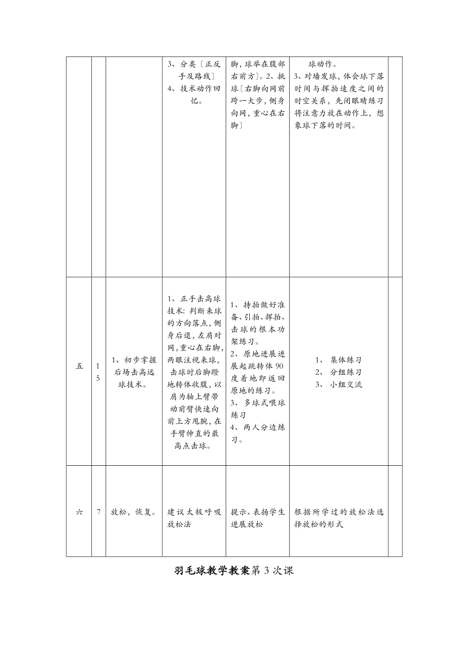 羽毛球教学教案(2).doc