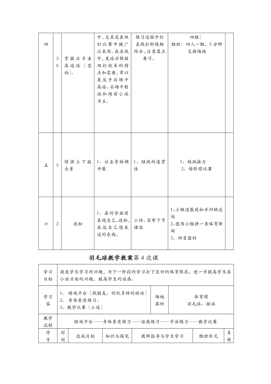 羽毛球教学教案(2).doc