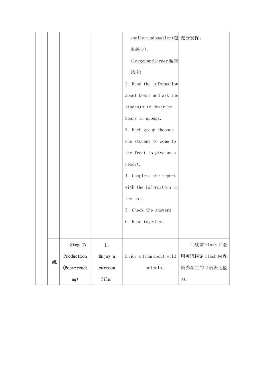 江苏省海安县大公初级中学八年级英语上册《8AUnit4Wildanimals》Period7Maintask教案牛津版.doc