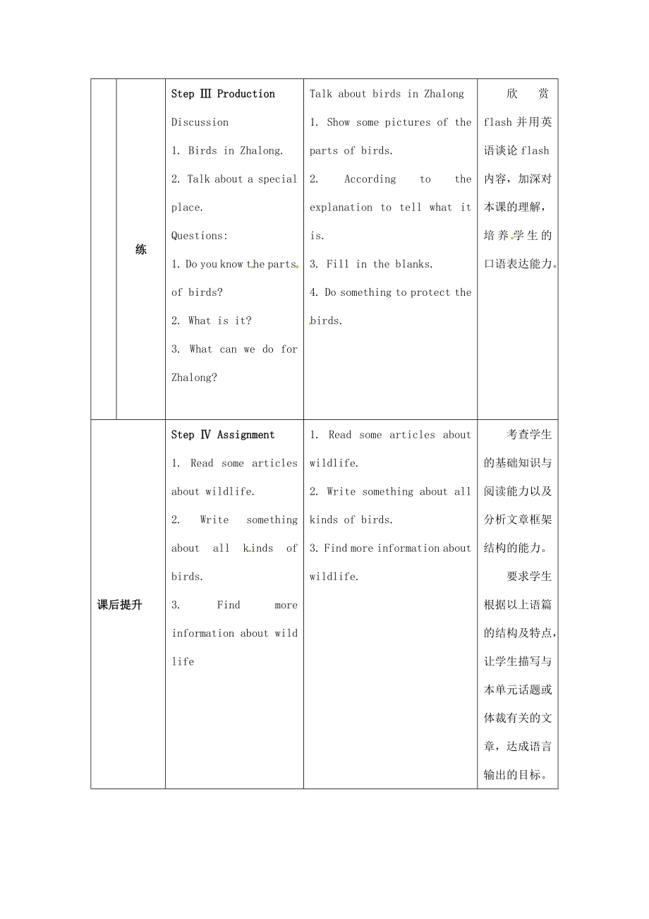 江苏省海安县大公初级中学八年级英语上册《8AUnit5Birdwatchers》Period8Checkout教案牛津版.doc