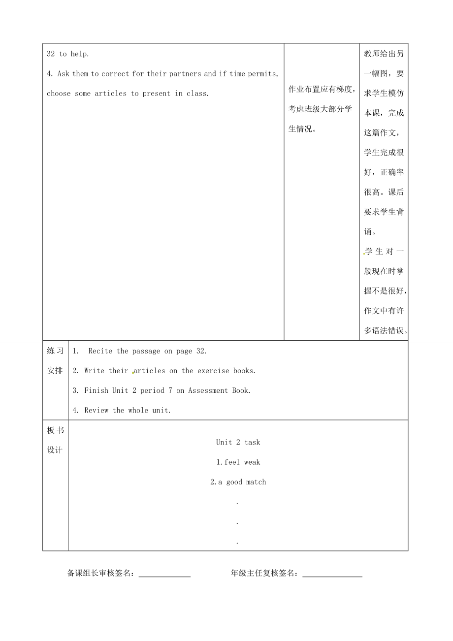 江苏省宿迁市宿豫县关庙镇中心学校九年级英语上册Unit2Colourtask教案牛津版.doc