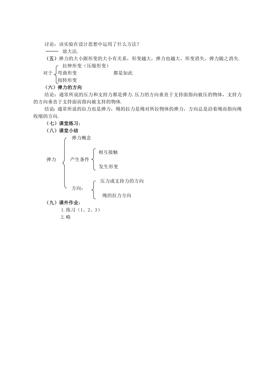 高一物理《弹力》教学设计教案.doc