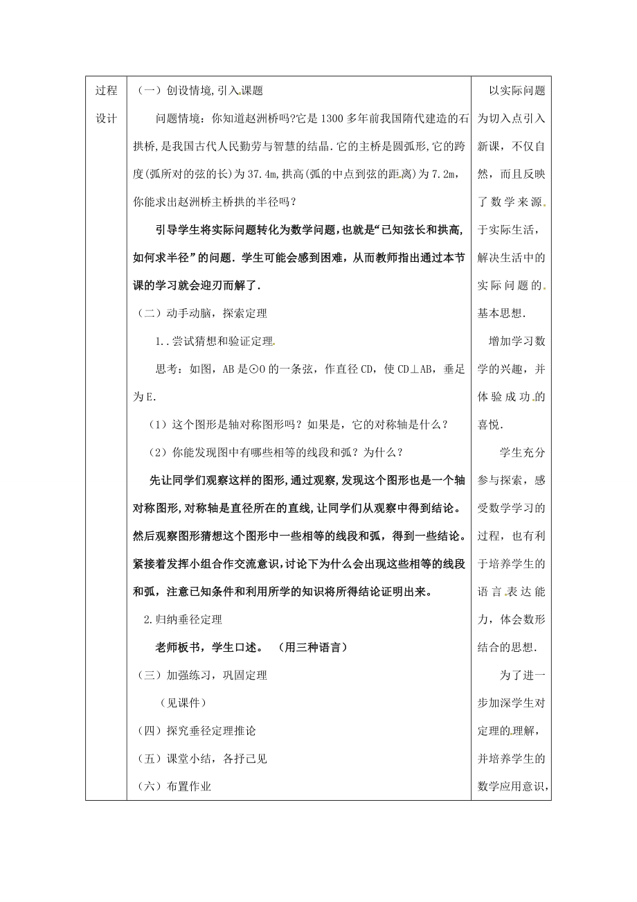 陕西省安康市石泉县池河镇九年级数学上册24.1圆的有关性质24.1.2垂直于弦的直径教案2（新版）新人教版（新版）新人教版初中九年级上册数学教案.doc