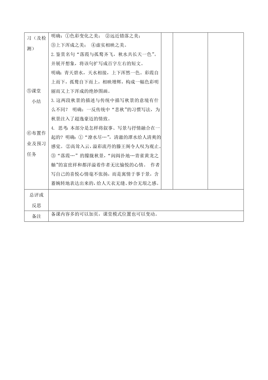 江西省万载县株潭中学高中语文5滕王阁序（第二课时）教案新人教版必修5.doc