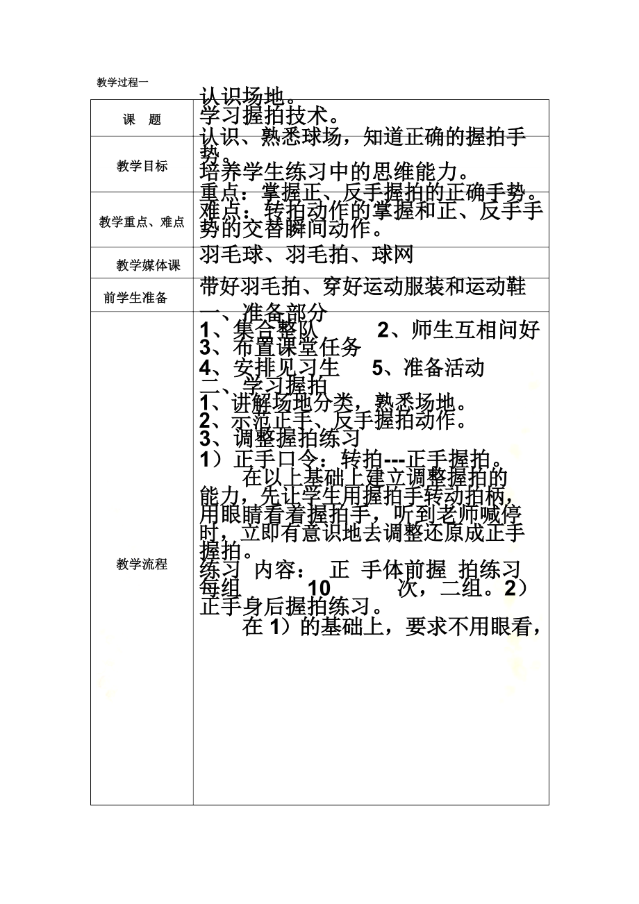 羽毛球教学计划及教案(2).doc