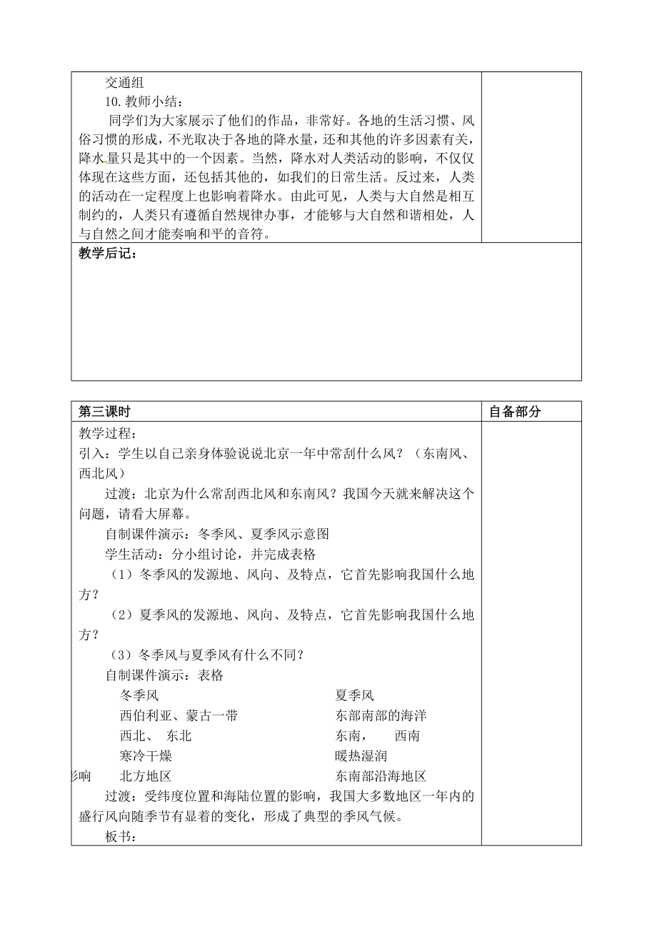 江苏省丹阳市华南实验学校八年级地理上册《气候多样季风显著》教案新人教版.doc