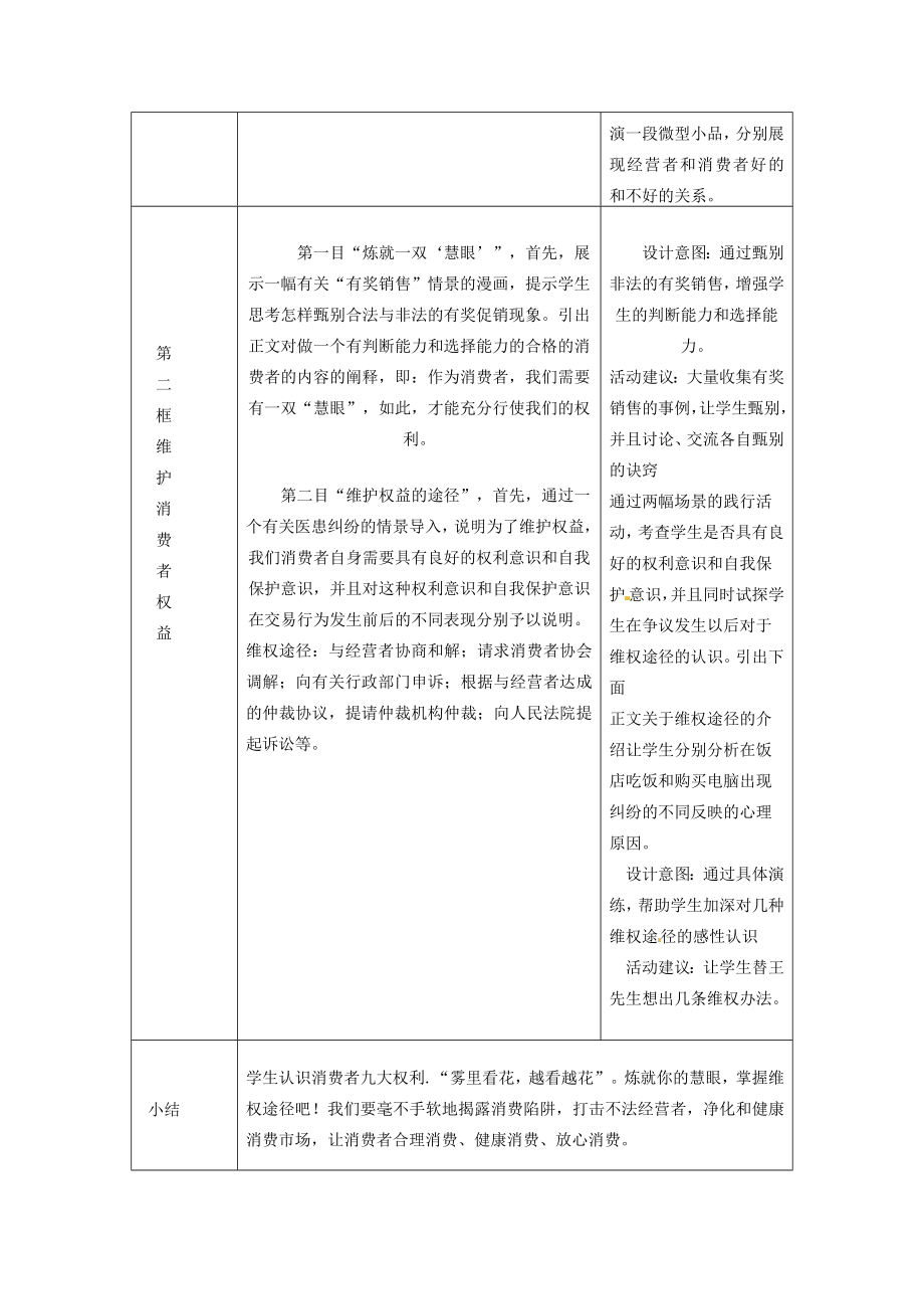 辽宁省辽阳九中八年级政治下册《第八课消费者的权益》教案人教新课标版.doc