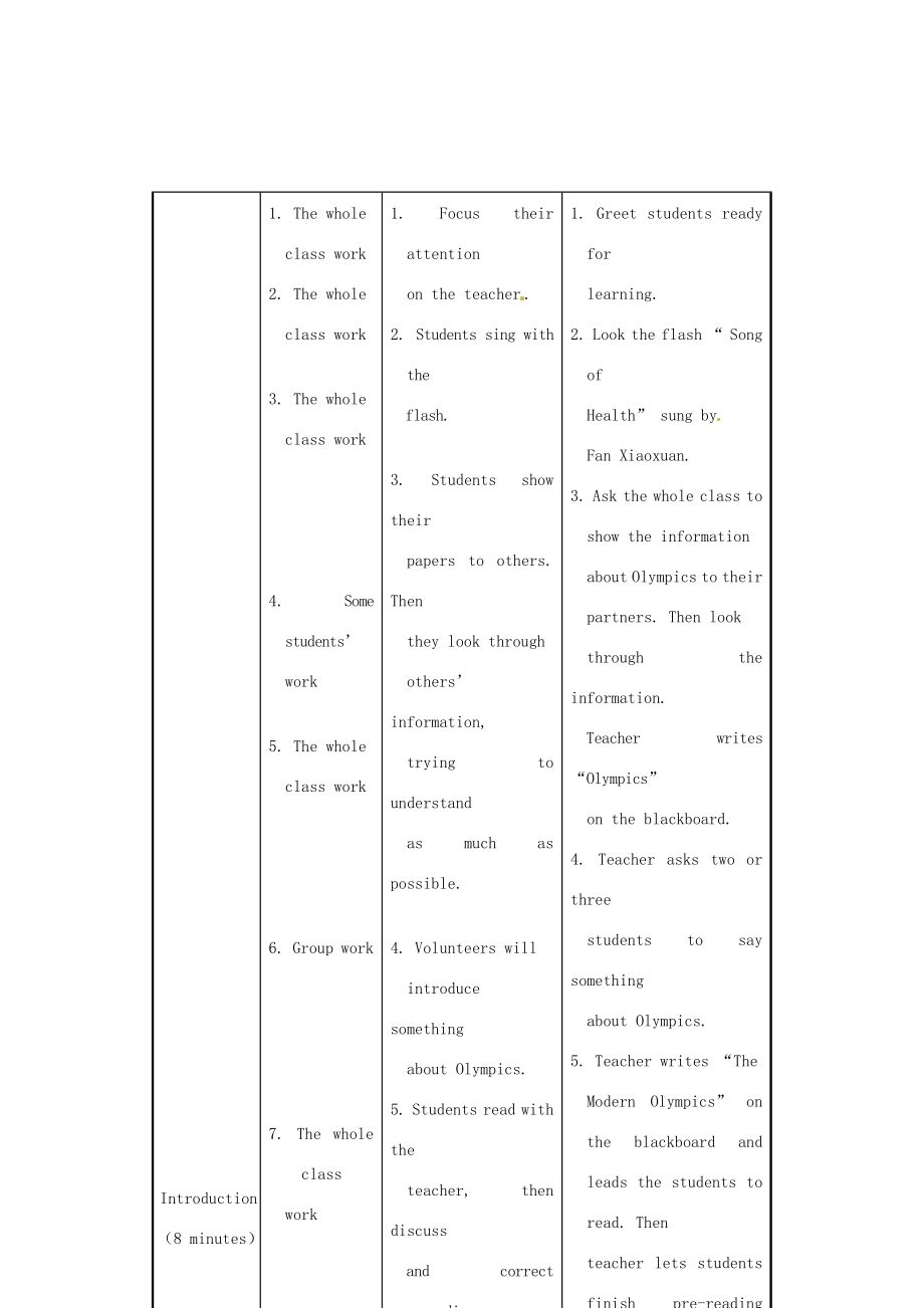 福建省长汀县第四中学八年级英语上册Unit1PlayingSportsTopic3TheschoolsportsmeetiscomingSectionC教案（新版）仁爱版.doc