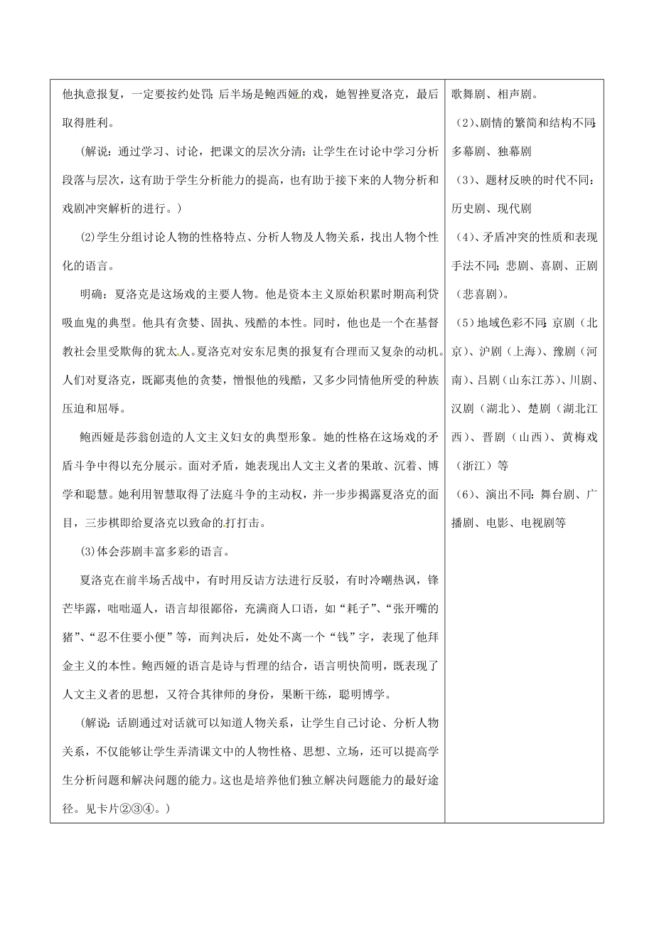 浙江省温岭市东浦中学八年级语文下册《威尼斯商人》教案新人教版.doc