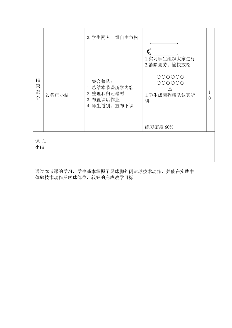 足球脚外侧运球教案Word版.doc