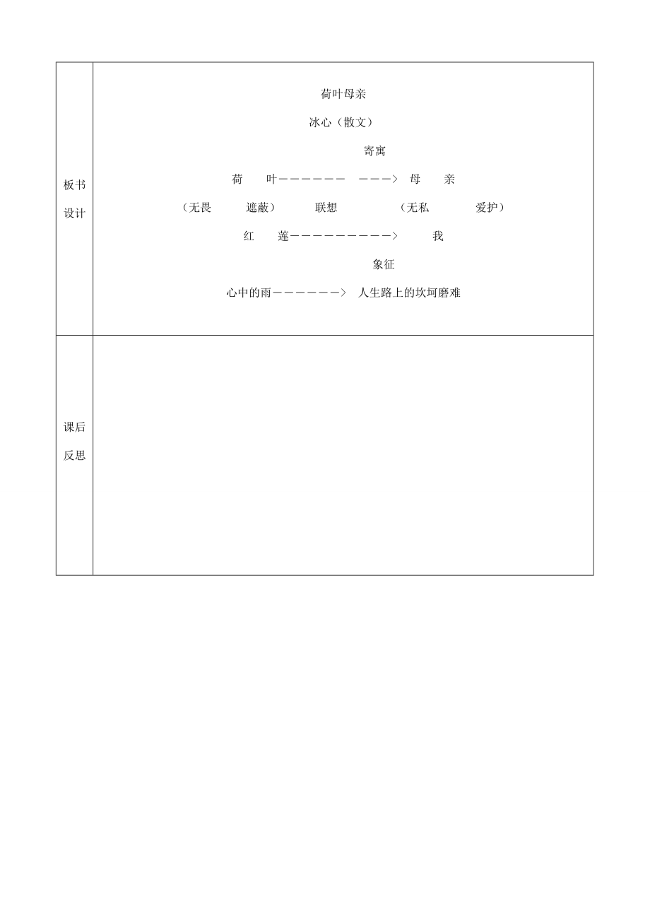 秋七年级语文上册第一单元4散文诗两首荷叶母亲教案（新版）新人教版（新版）新人教版初中七年级上册语文教案.doc